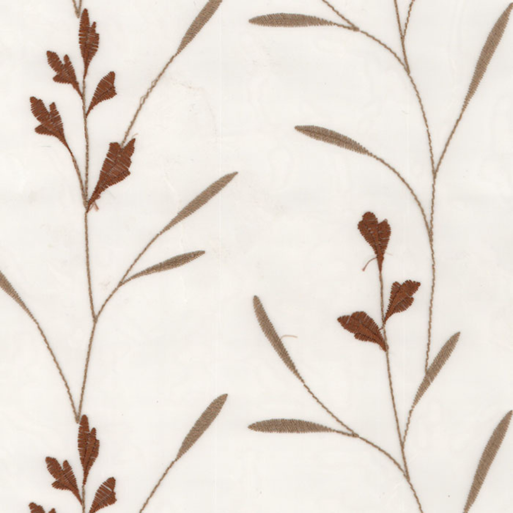 BARBADOS EMBROIDERY POLYESTER FLAME  SHEER CURTAIN  FABRIC