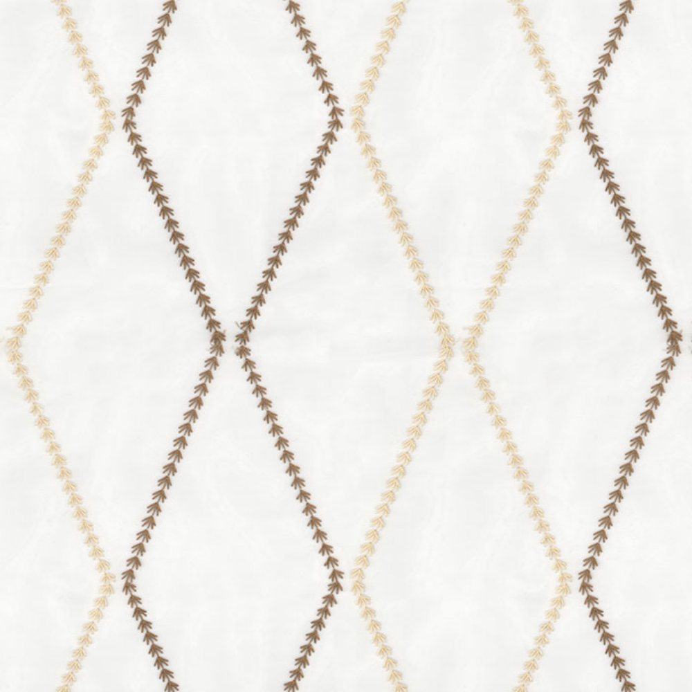 EMBROIDERY MAJESTIC GEOMETRIC POLYESTER  SHEER CURTAIN  FABRICS A