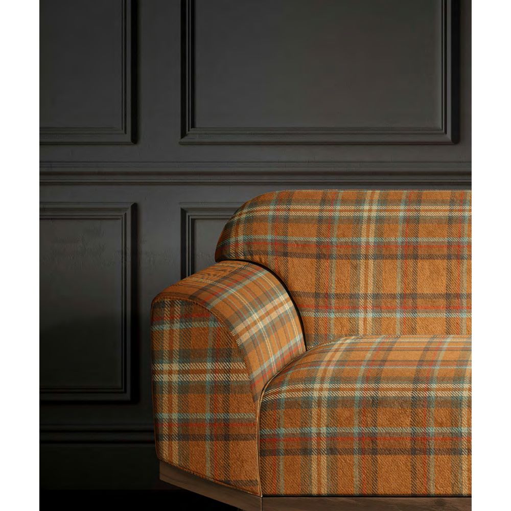 Mulberry II OREANGE BROWN CHECK Sofa Febric