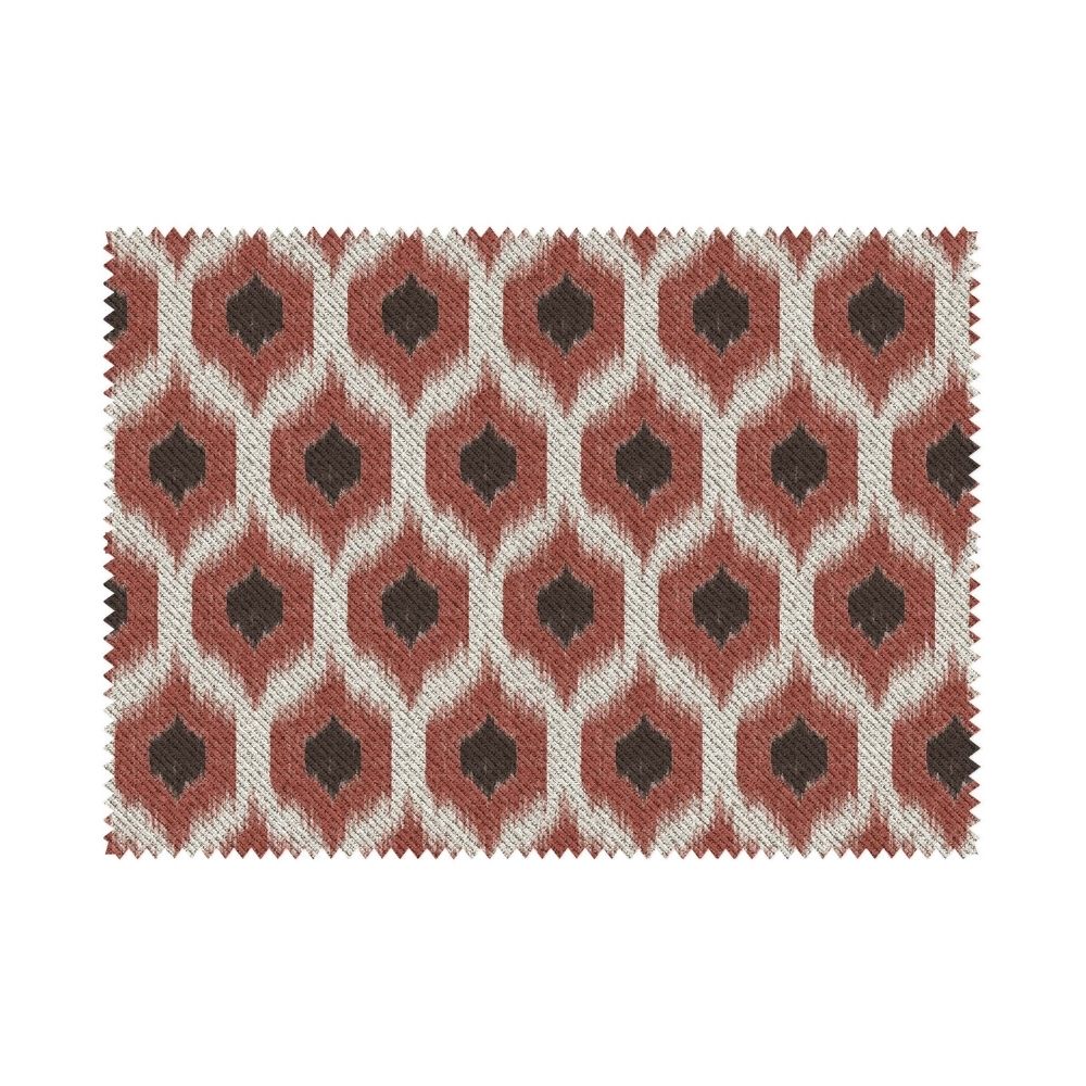 IKAT-II GEOMETRIC DIAMOND RED UPHOLSTERY AND CUSHION COVER  FABRICS