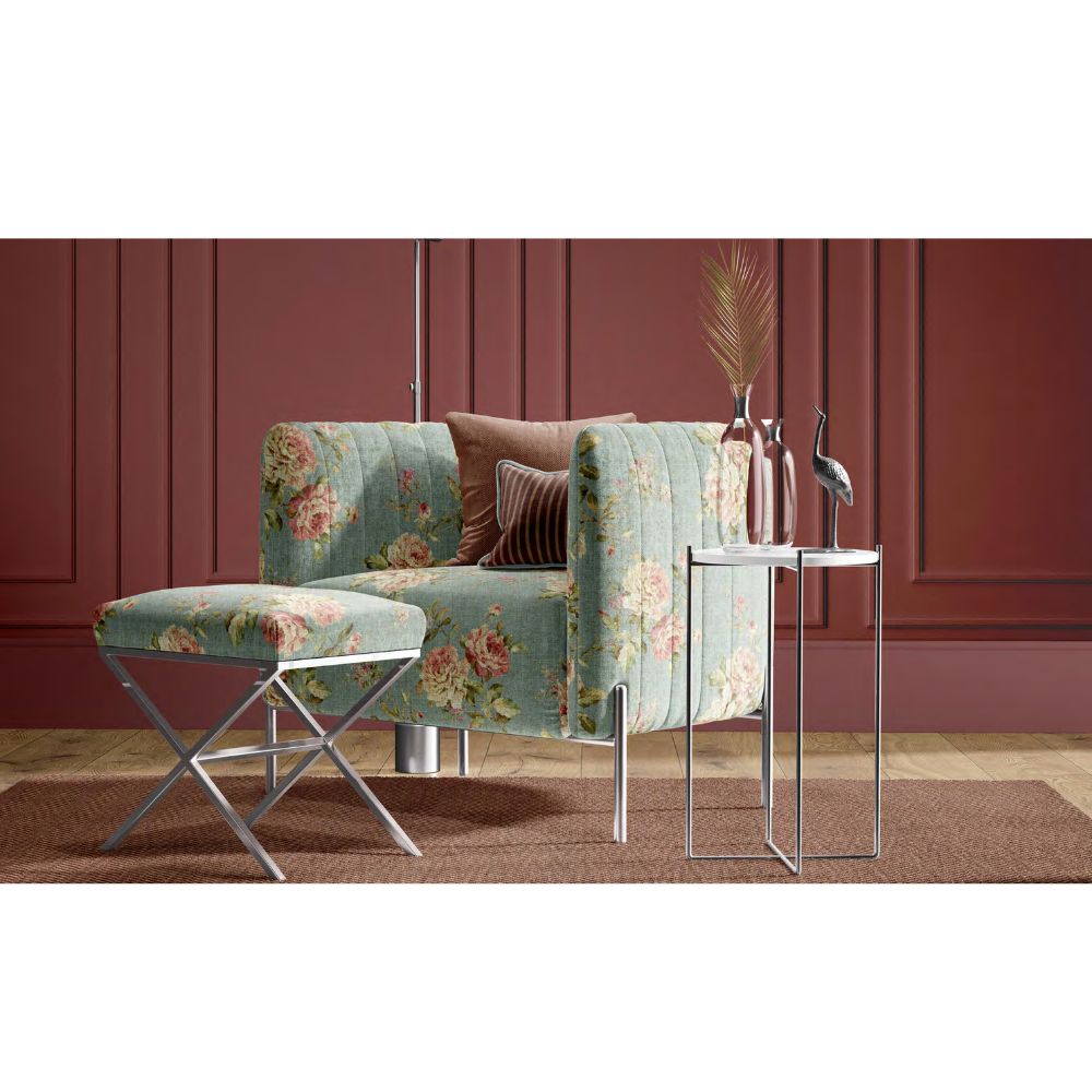 COUNTRY  BASE BLUE RED FLOWER  PRINTED SOFA FABRICS