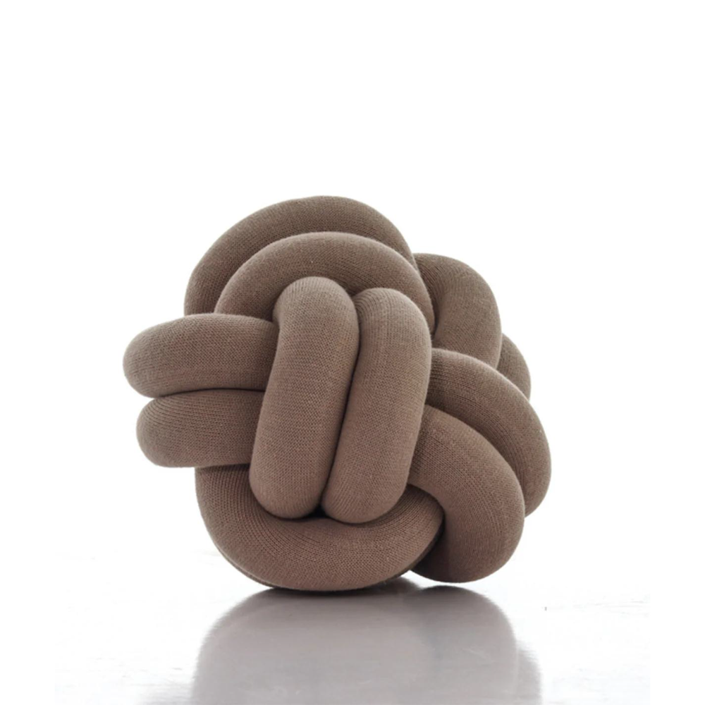 Nodo-Cotton Knitted Shaped Cushion Sandy Brown