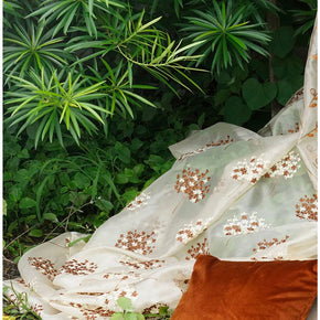 ARTISAN EMBOIDERY POLYESTER SHEER CURTAIN FABRIC 28360