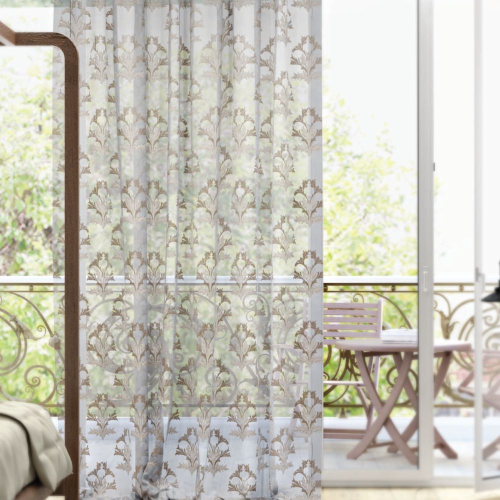 EMBROIDERY FLOWERING SHEER CURTAIN FABRIC LIONA 723