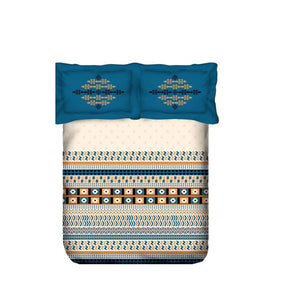 LAVENDER BLUE GEOMETRIC SUPER SOFT PRINTED COTTON SUPER KING SIZE BEDSHEET