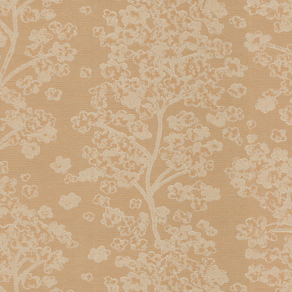 GLOSTER JACQUARD POLYESTER MAIN CURTAIN  LEAF BROWN FABRIC