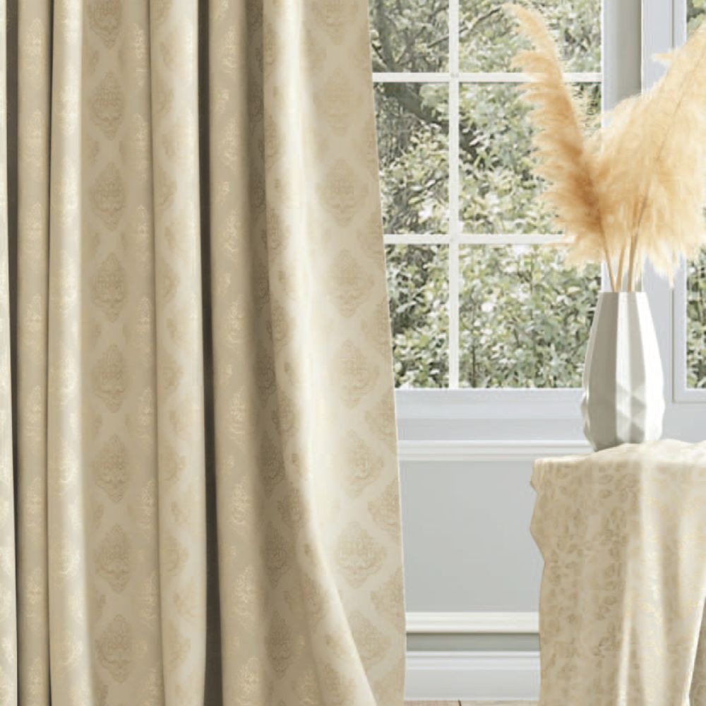 MAIN CURTAIN  FABRICS COTTON BEIGE  TEXTURE NEOMA