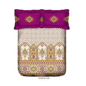 STELLAR SUPER SOFT COTTON PRINTED GEOMETRIC DARK PINK BEDSHEET