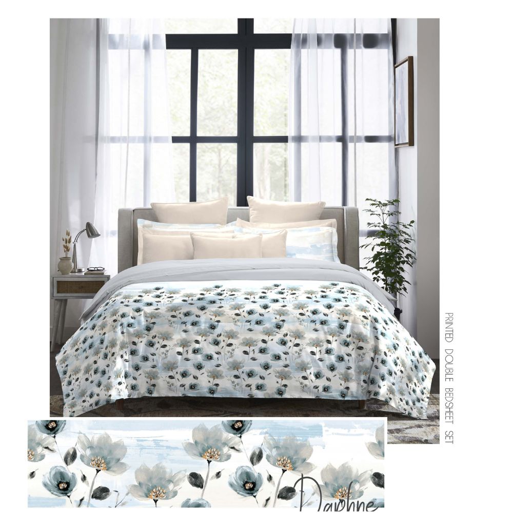 INDULGENCE DAPHNE KING SIZE BED SHEET SET