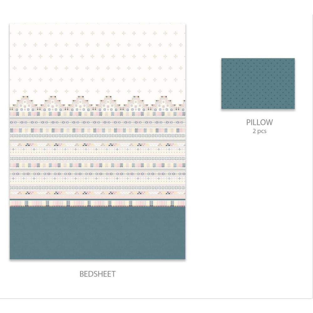 SANSKRITI BED SHEET SHISHA BHARAT  TEAL