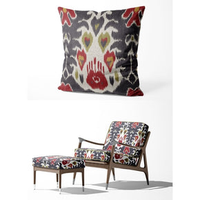 IKAT-II  GEOMETRIC DARK BLUE UPHOLSTERY AND CUSHION COVER FABRICS