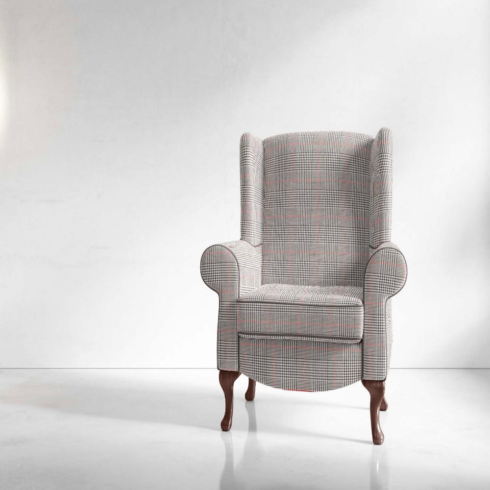 MULBERRY CHECK OFF WHITE POLYESTER SOFA FABRIC