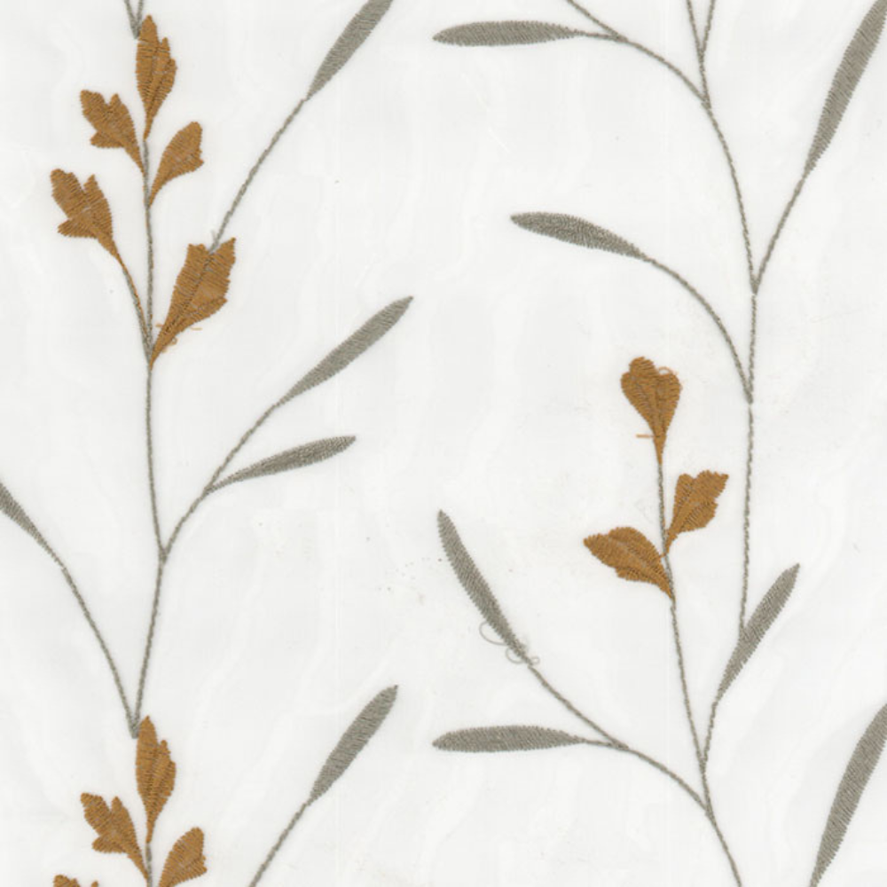 BARBADOS EMBROIDERY POLYESTER FLAME  SHEER CURTAIN  FABRIC