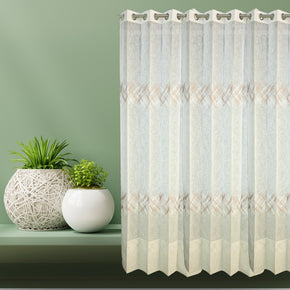OMBRE EMBROIDED DESIGN CURAIN OFF WHITE