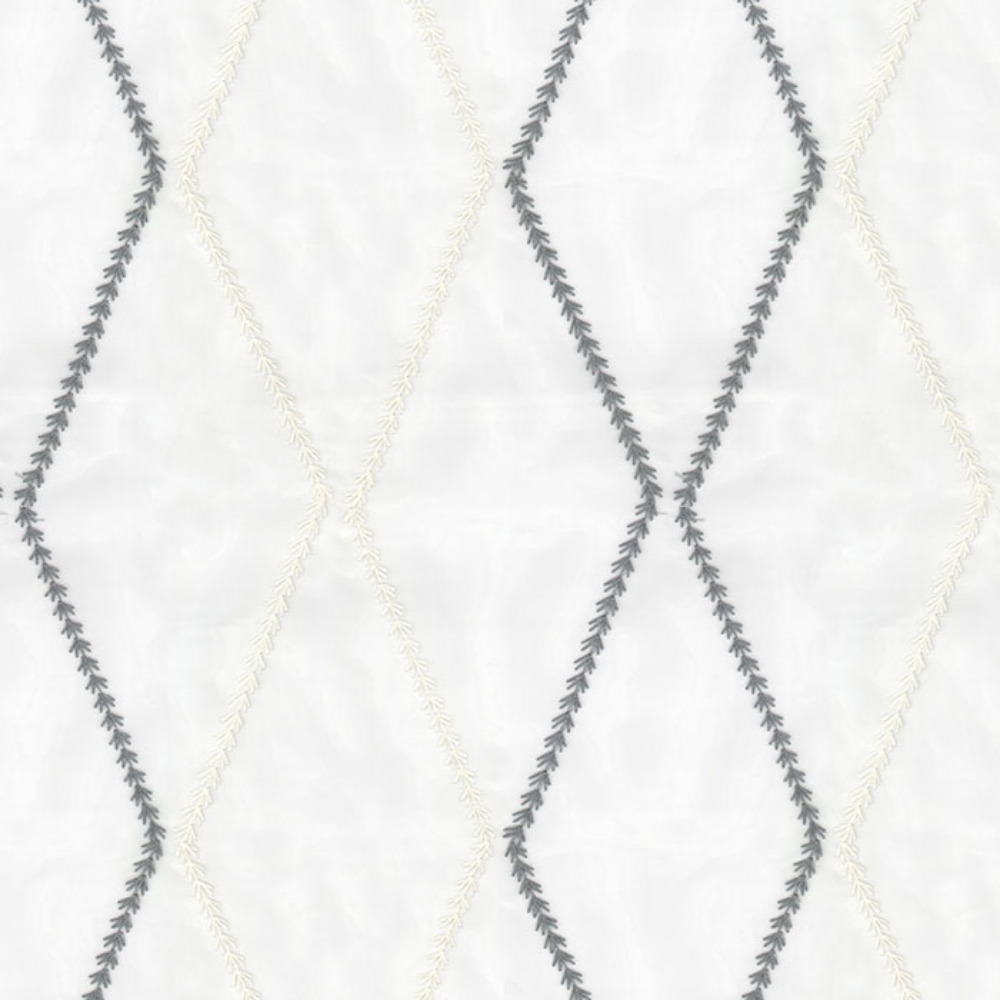EMBROIDERY MAJESTIC GEOMETRIC POLYESTER  SHEER CURTAIN  FABRICS B