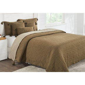 Diamond Linked King Size Bed Cover & 2 Pillow Covers With 3 Cushion Covers (Set Of 6)