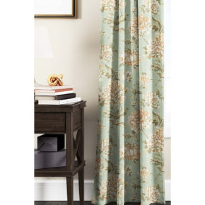 ENGLISH COTTAGE FLOWER PTINT BLUE LIGHT BASE  CURTAINS FABRICS