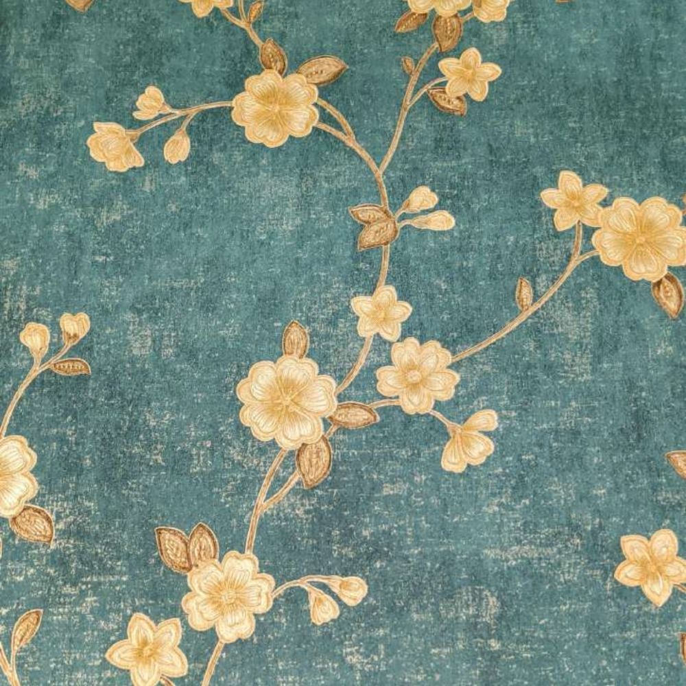 HOME DECOR FLOWER GOLD BESE GREEN MONACO WALLPAPERS