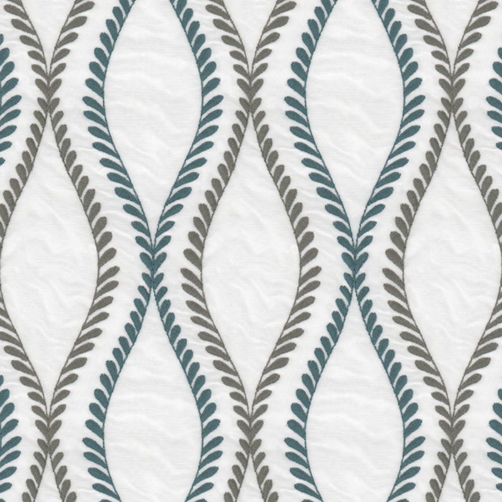 MORRIS POLYESTER EMBROIDERY COTTON WAVES SHEER CURTAIN FABRICS