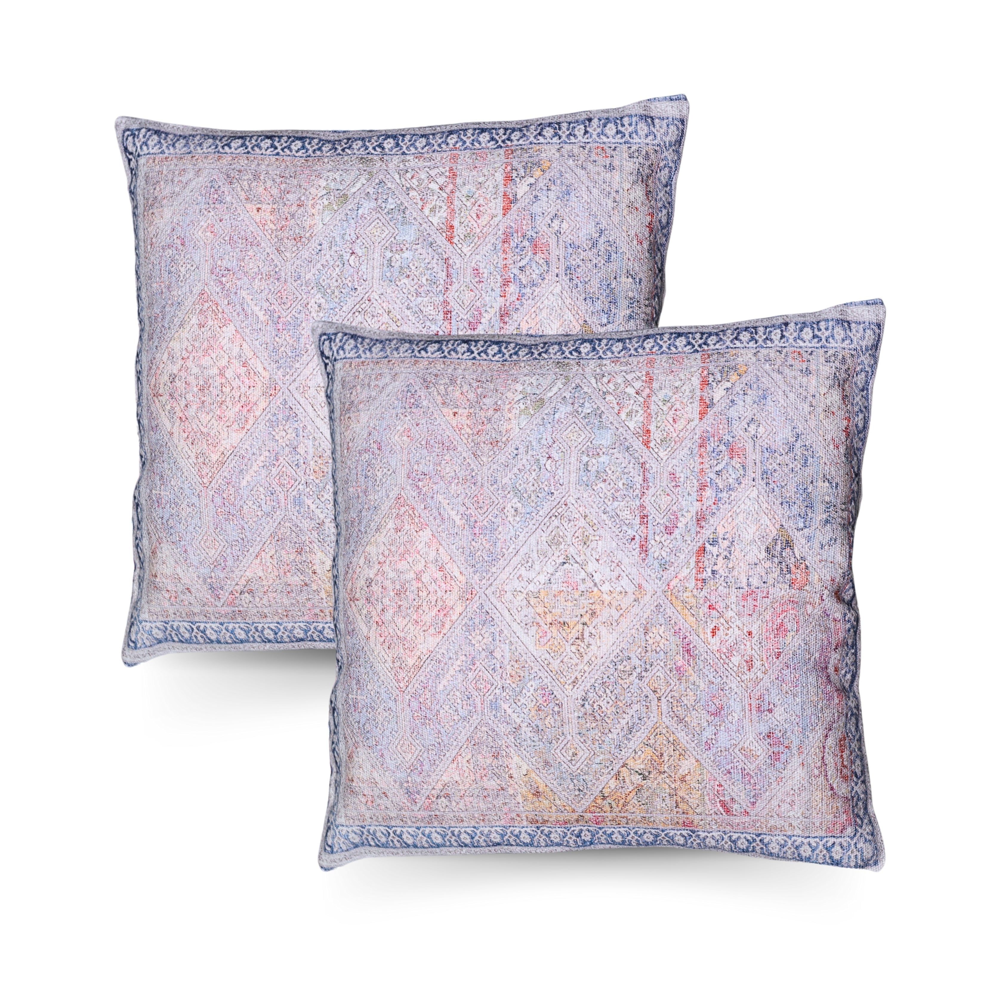 SELF PRINTED BLUE CUSHION COVER