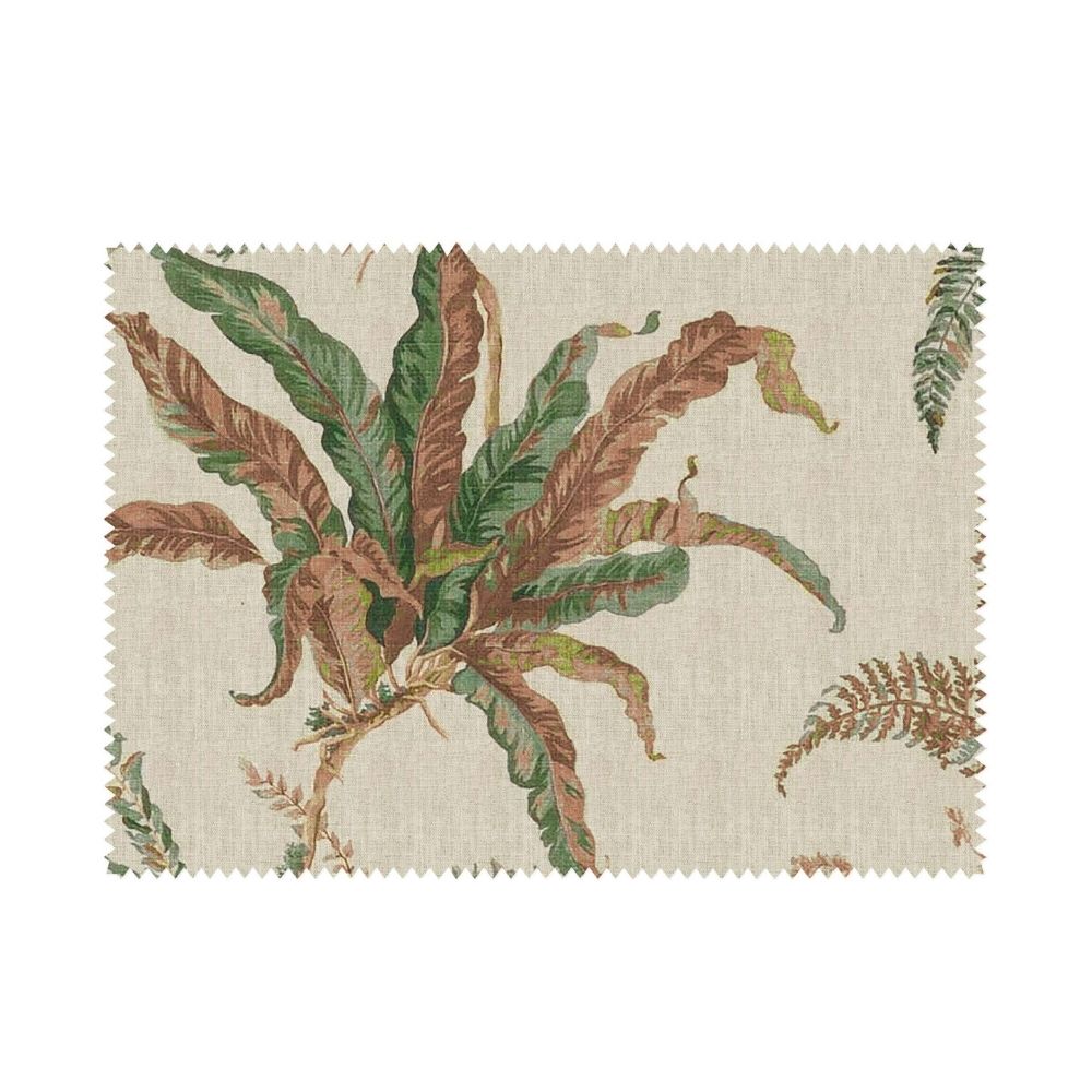ENGLISH COTTAGE BROWN GREEN BIG LEAF  CURTAINS FABRICS