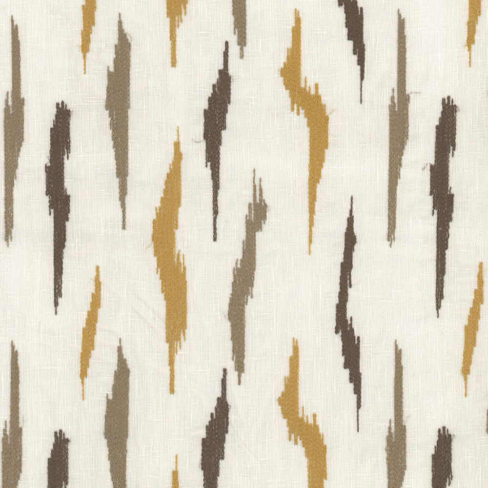 LUCY EMBROIDERY COTTON POLYESTER ABSTRACT SHEER CURTAIN FABRIC