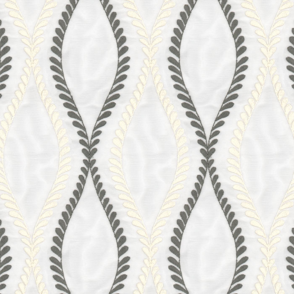 MORRIS POLYESTER EMBROIDERY COTTON WAVES SHEER CURTAIN FABRICS