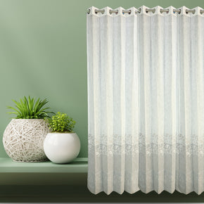 OMBRE SHEER CURTAIN EMBROIDED LIGHT GREY CREAM
