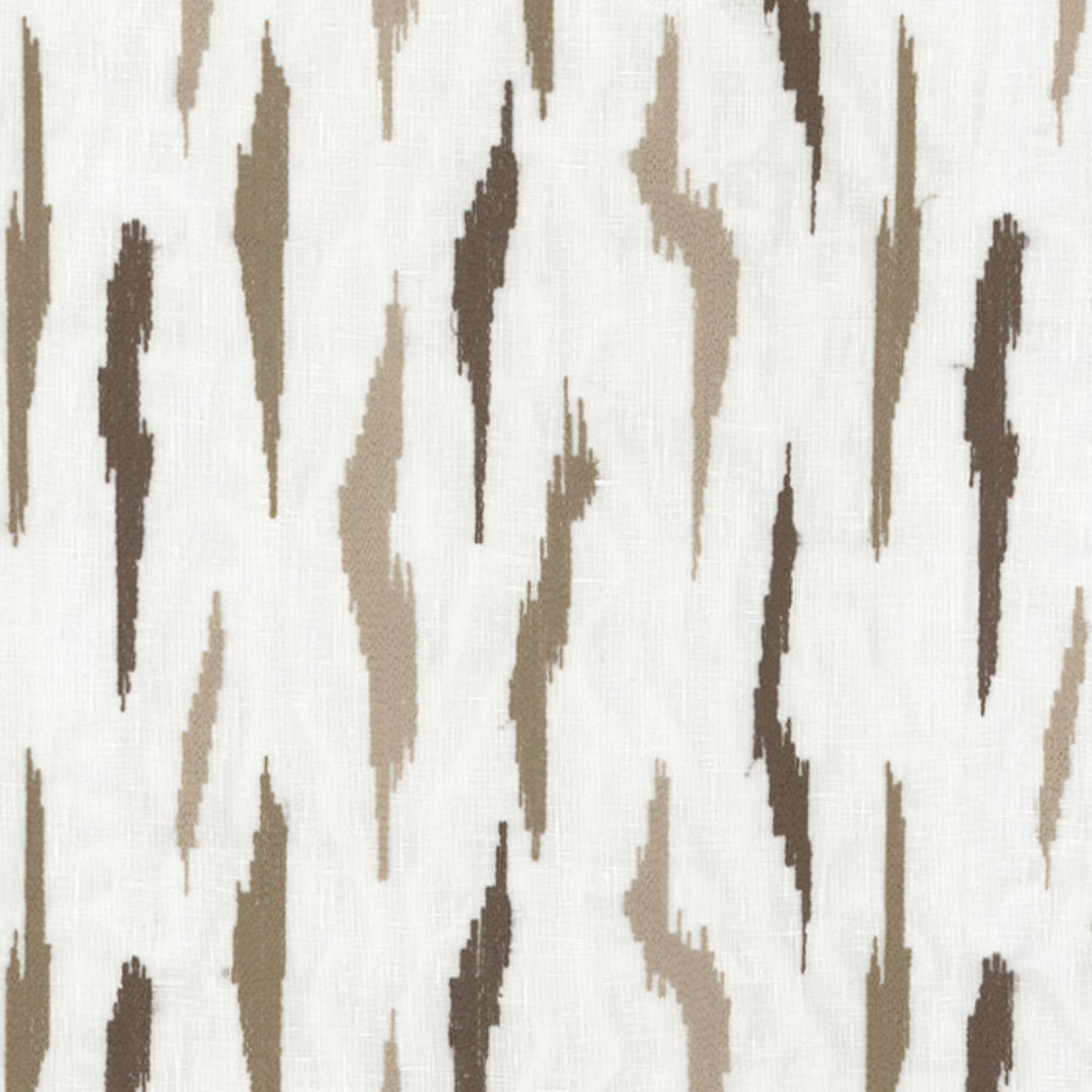 LUCY EMBROIDERY COTTON POLYESTER ABSTRACT SHEER CURTAIN FABRIC