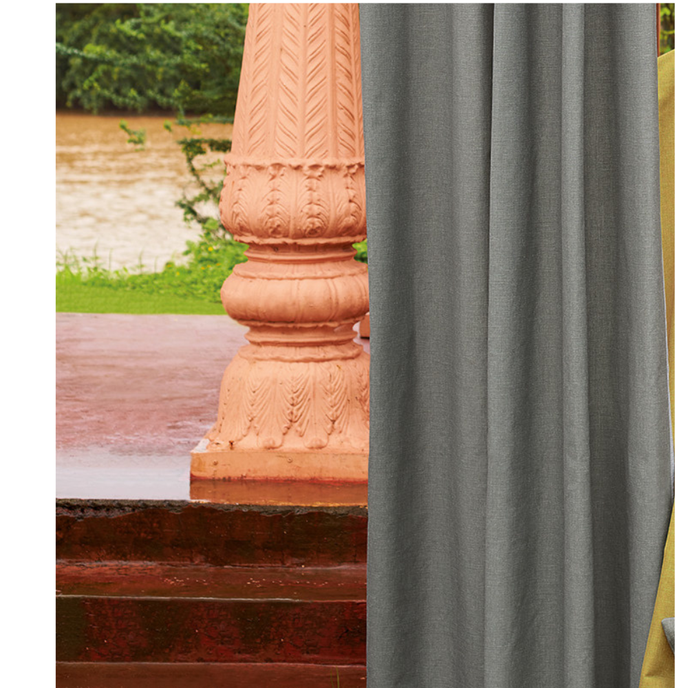 LORELLE PRINT TEXTURE MAIN CURTAIN FABRICS A