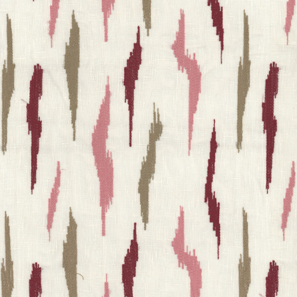 LUCY EMBROIDERY COTTON POLYESTER ABSTRACT SHEER CURTAIN FABRIC