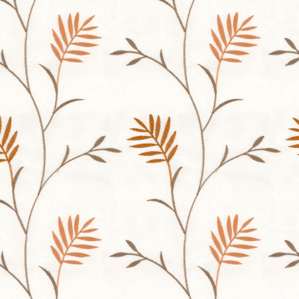 EMBROIDERY MAJESTIC Big leaf allover POLYESTER  SHEER CURTAIN  FABRICS  B