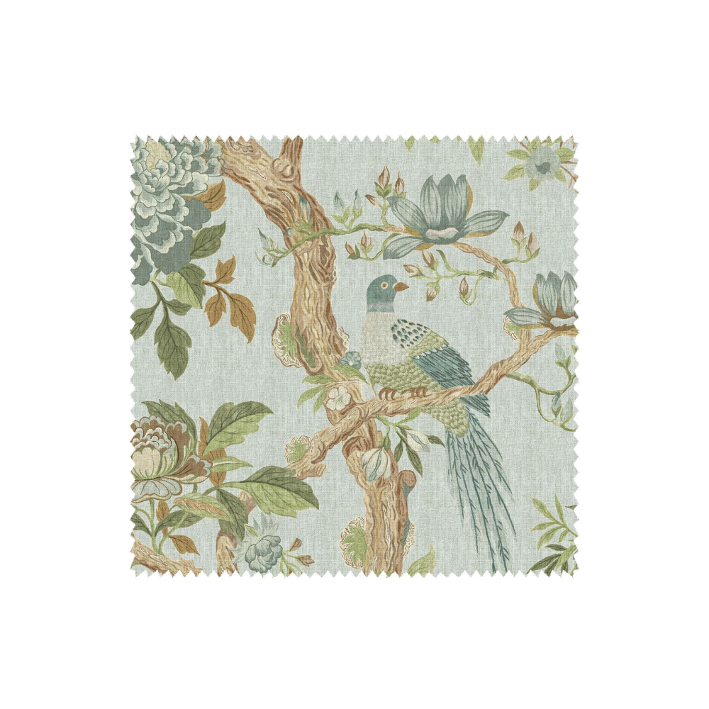 ENGLISH VILLA FLOWER TREEE WITH PIGEON PRINTED  SOFA FABRICS