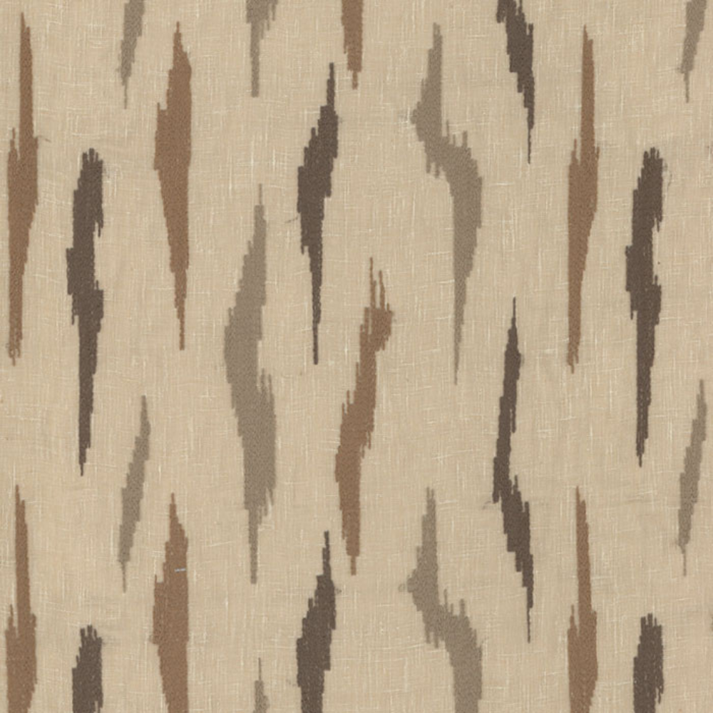 LUCY EMBROIDERY COTTON POLYESTER ABSTRACT SHEER CURTAIN FABRIC