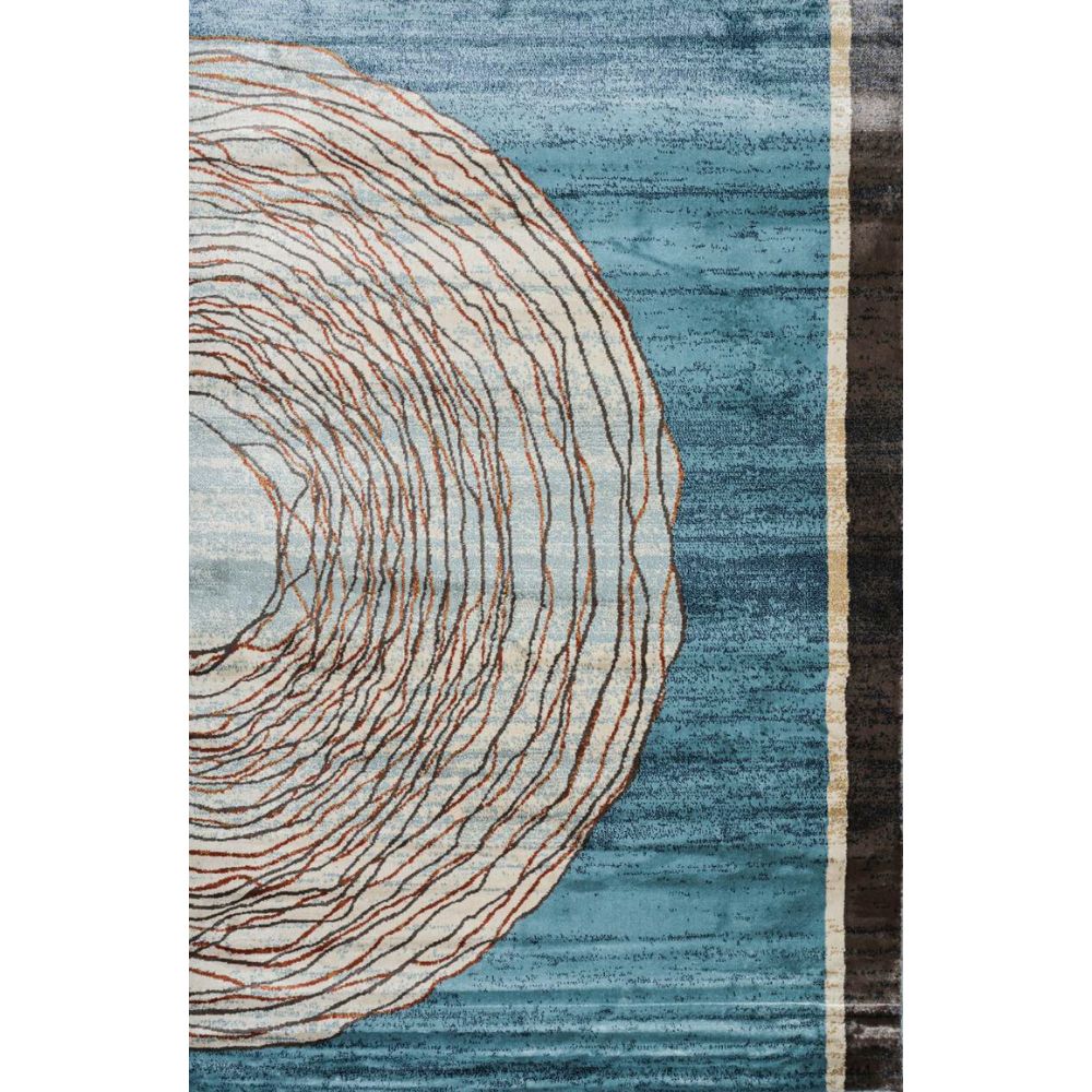 CALYPSO CARPET  GEOMETRIC CIRCLE CUT  BASE BLUE B