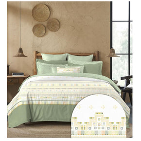 SANSKRITI SHISHA OLIVE BHARAT KING SIZE BEDSHEET