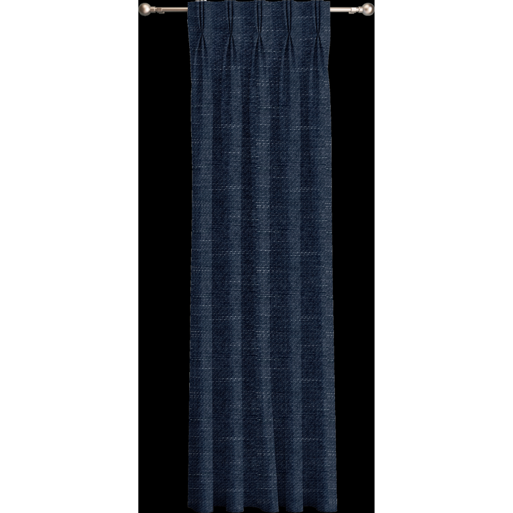EZRA WHITE DOT TEXTURE BLUE CURTAIN FABRICS