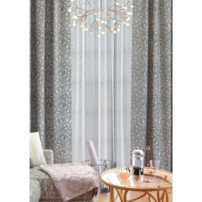 CURTAIN POLYESTER COTTON GRAY LEAF FABRIC HECTOR HARRIER SWIFT