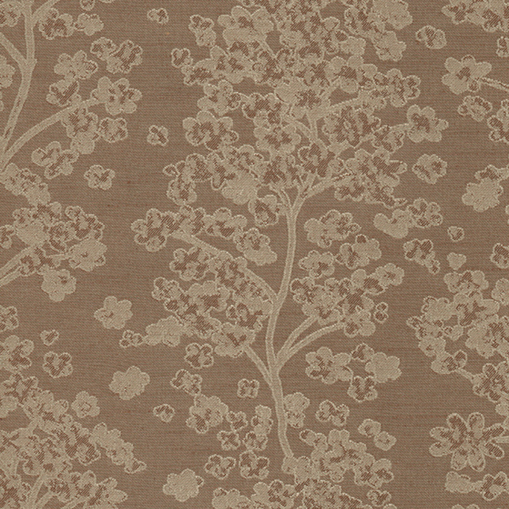GLOSTER JACQUARD POLYESTER MAIN CURTAIN  LEAF BROWN FABRIC