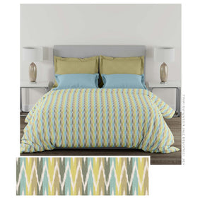 DELLA GREEN COTTON PRINT QUEEN SIZE BEDSHEET