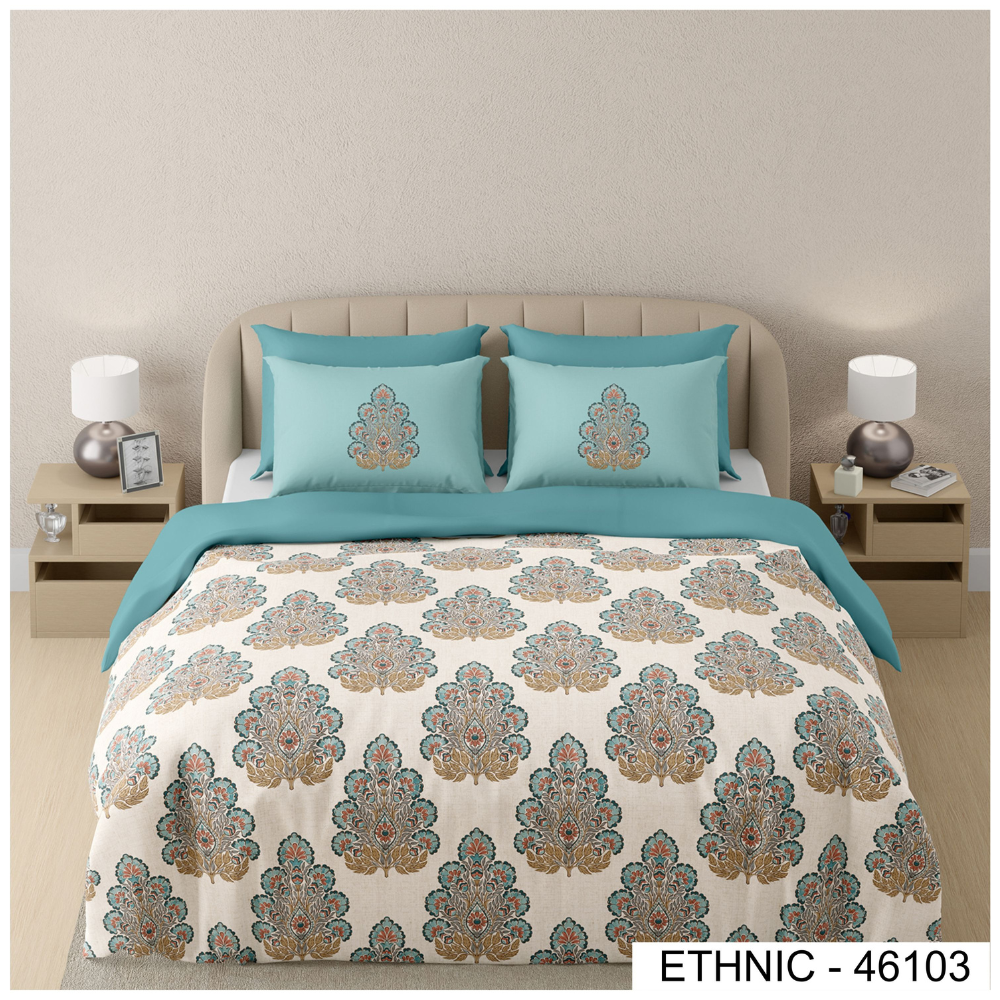 ETHNIC 46103  DIGITAL PRINT COTTON SUPER KING SIZE  BEDSHEET