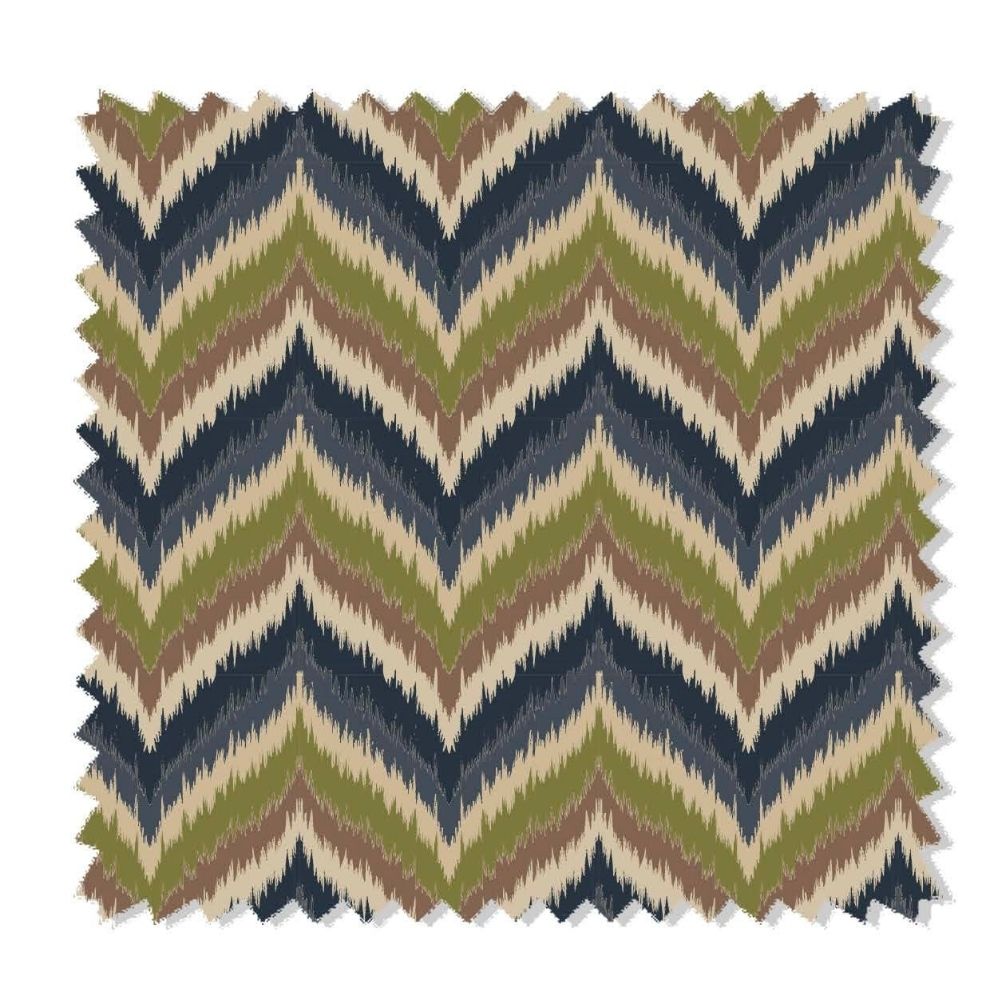 DURBAR VELVET UPHOLSTERY POLYESTER ZIGZAG GREEN FABRICS 903