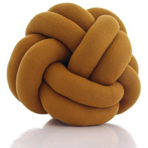 Nodo-Cotton Knitted Shaped Cushion  Mustard