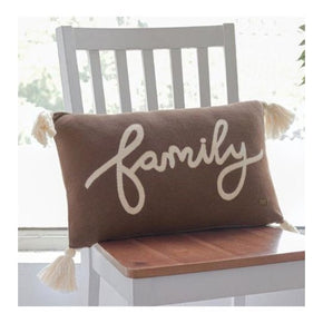 Family - Cotton Knitted Decorative Cushion Cover