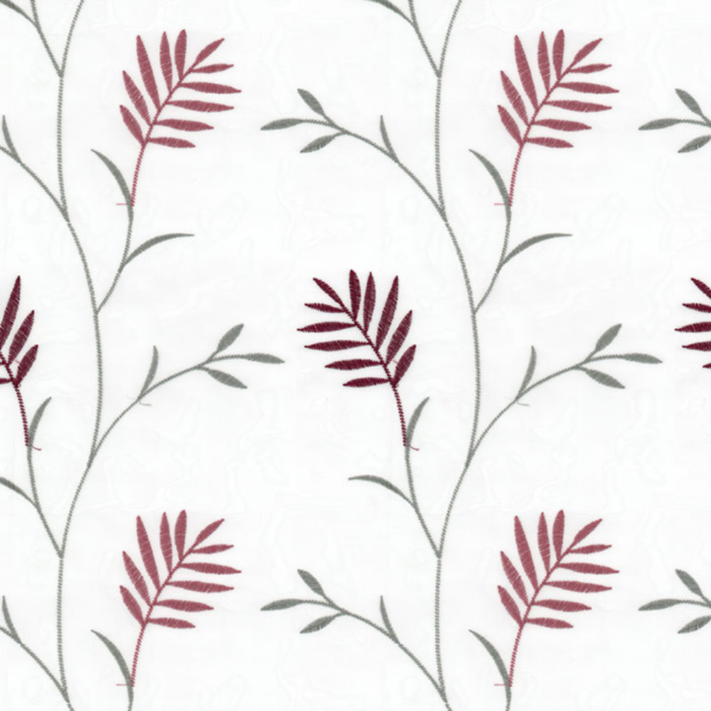 EMBROIDERY MAJESTIC Big leaf allover POLYESTER  SHEER CURTAIN  FABRICS  B