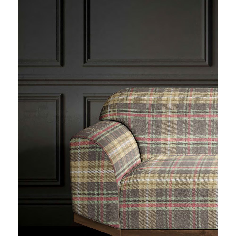 Mulberry II BROWN CHECK RED Sofa Febric