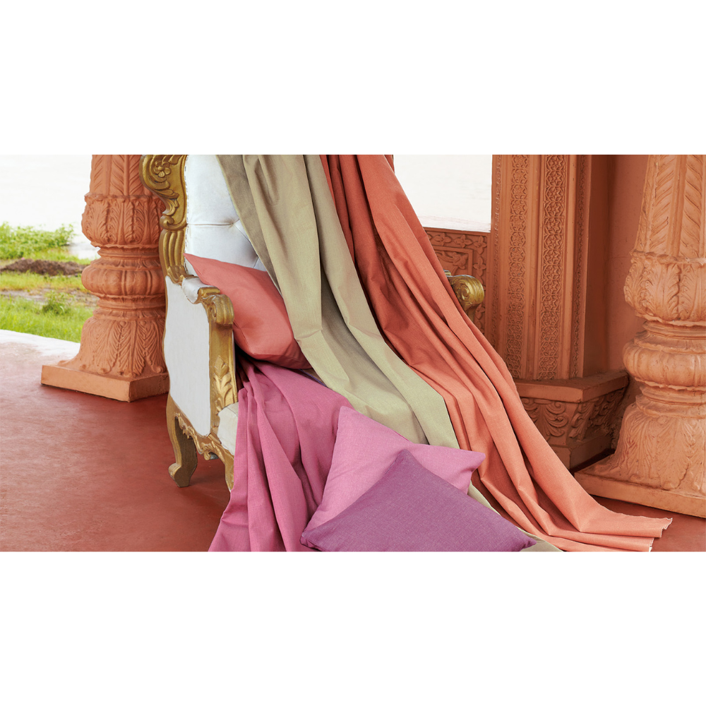 LORELLE PRINT TEXTURE MAIN CURTAIN FABRICS F