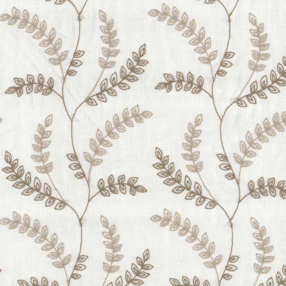 LUCY EMBROIDERY POLYESTER LEAF ALOWER SHEER CURTAIN FABRIC