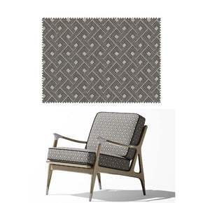 CARBON CHAIR JUITE POLYESTER GEOEMTRIC BASE WHITE UPHOLSTERY FABRIC RF 203