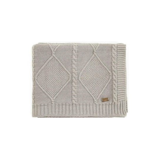 Cable Moss Knitted AC Throw Blanket Cool Grey